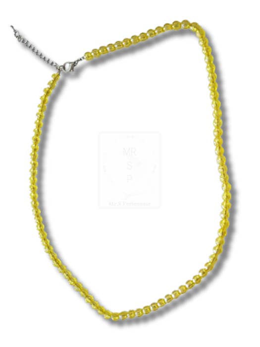 Collana fatta a mano in giallo brillante per la vendita all'ingrosso da parte di Mr.S.Perlenoase
