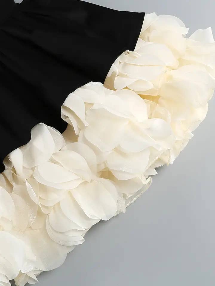 DR633 Floral Beaded Tweed Petal Dress – Holiday Luxe Edition for wholesale on Faire1