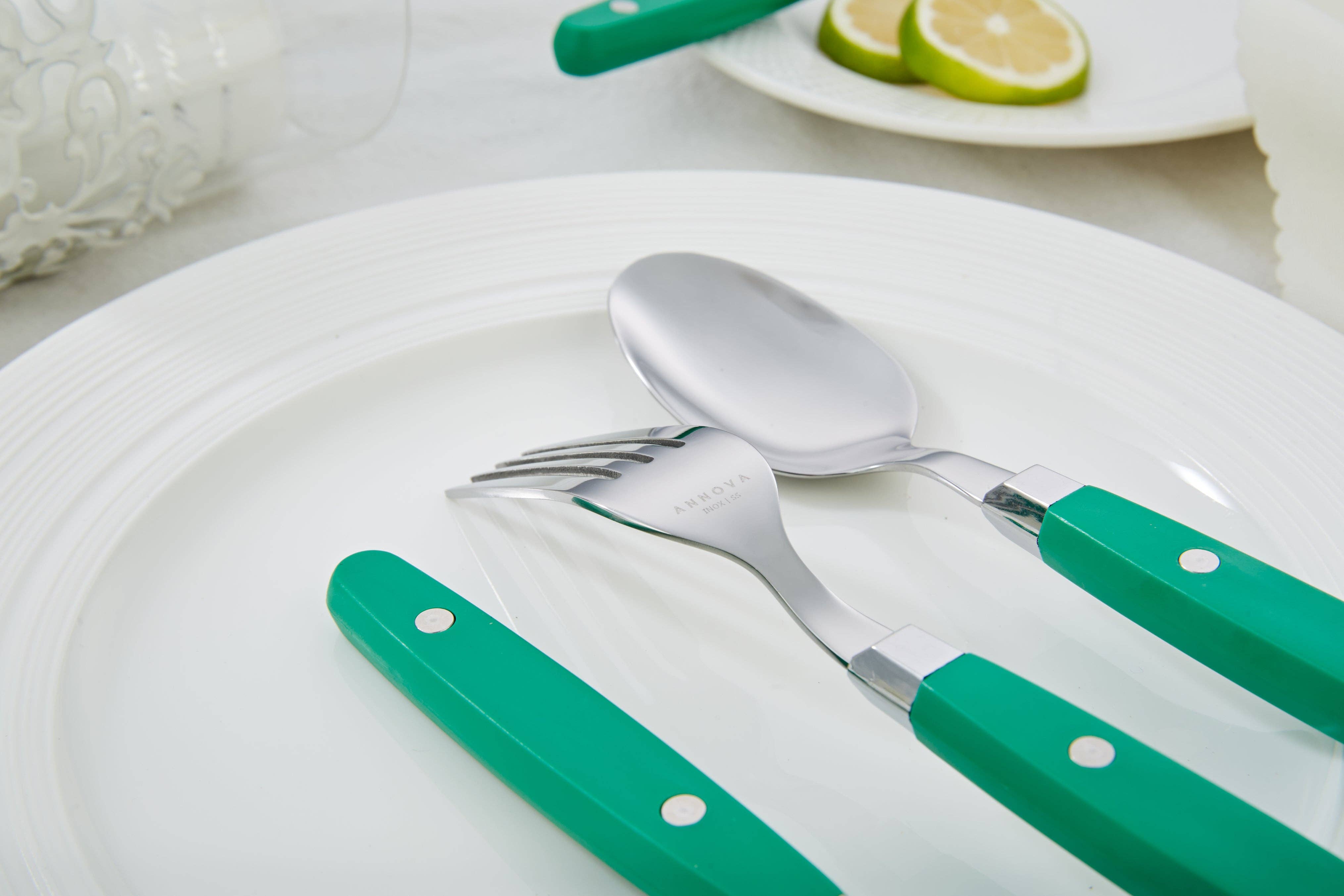 ANNOVA - Venta al por mayor Conjunto de cubiertos - Juego de Cubiertos Retro ANNOVA de 20 Piezas123