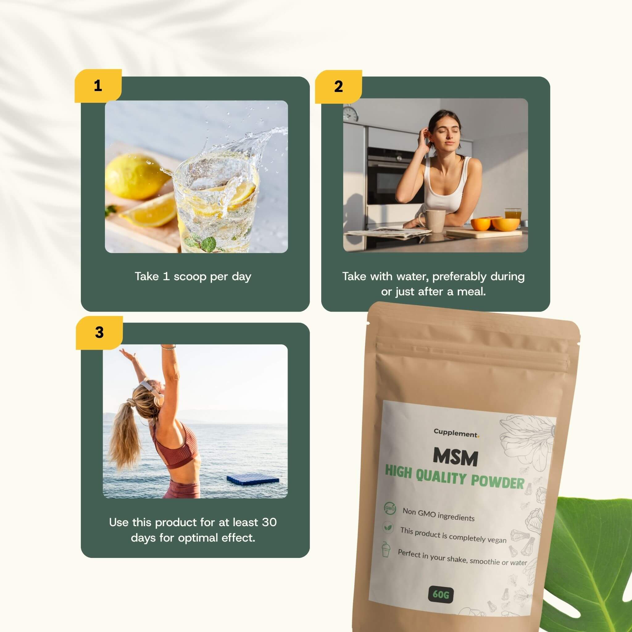 Cupplement b.v. - Vendita all'ingrosso Proteine/superfood in polvere - Polvere di MSM 60 grammi7