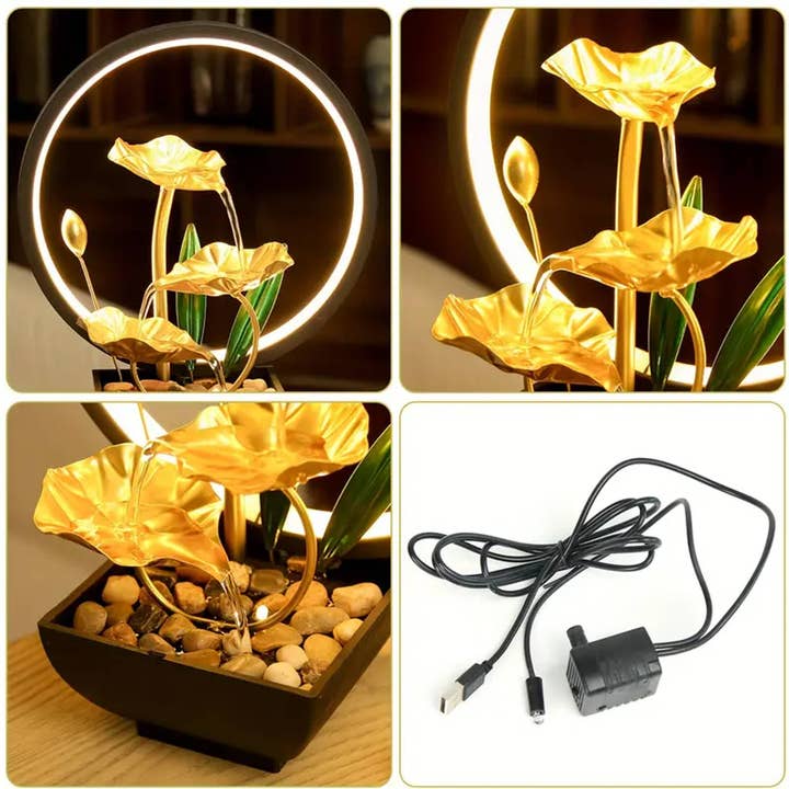 La Bella Monte - Wholesale Sculpture - Table Water Fountain with Natural Rocks Holiday Décor3