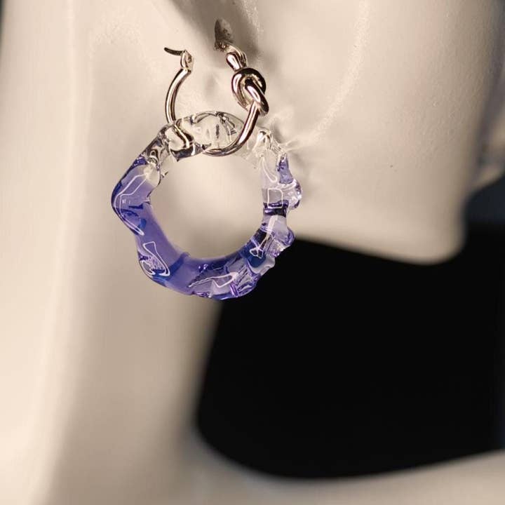 Orecchini a Cerchio - Gioielli in Vetro Fatti a Mano per la vendita all'ingrosso da parte di RISATO