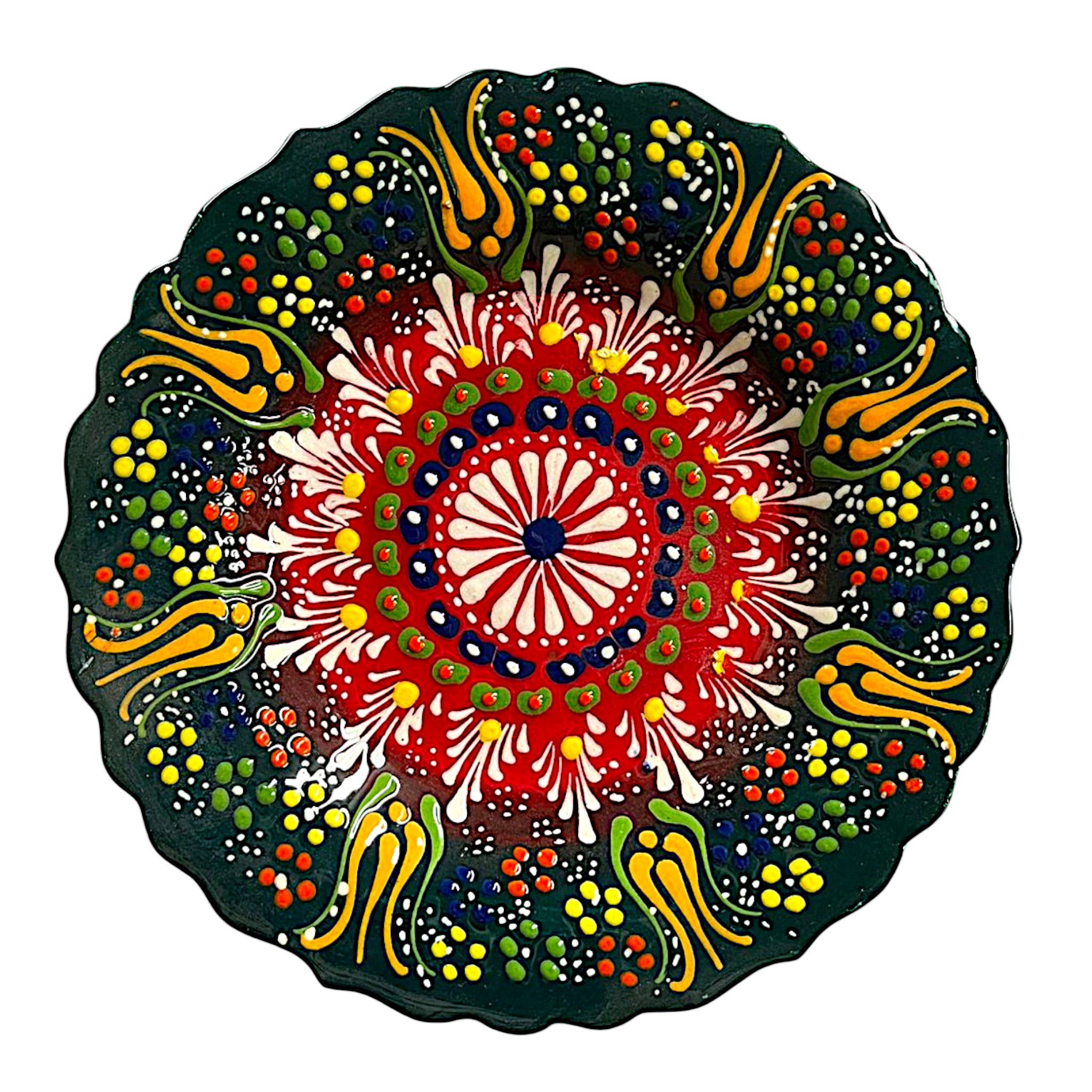 Import Corner – wholesale Decorative plate/dish/bowl – 39307: 7" ROUND CERAMIC EMBOSSED PLATE2