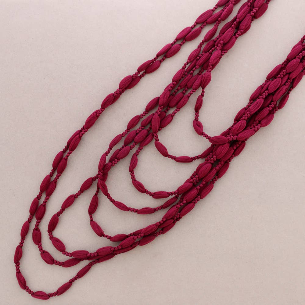 Sonata - Wholesale Woven Necklace - Multi Wool Bolitas Collar7