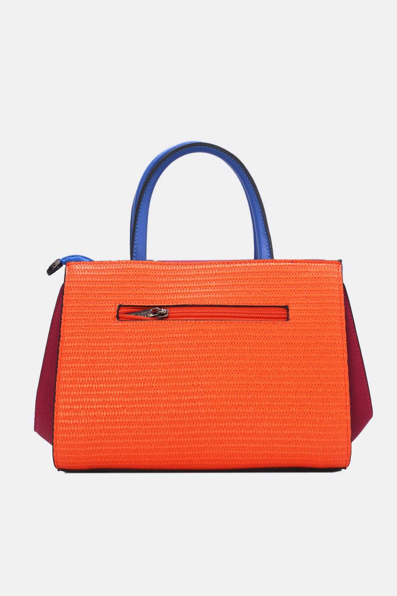 Tom&Eva (F.D.M diffusion) - Wholesale Top Handle Bag - Women's - Straw Effect Handbag with Decorative Flap 24B-60256