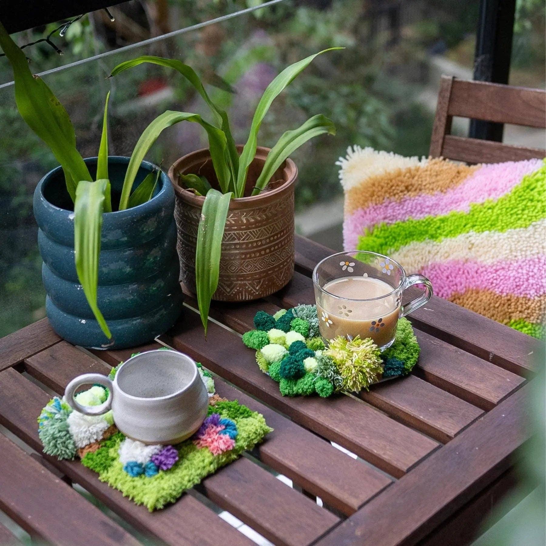 Craft Club - Wholesale DIY Craft Kit - FLOWER PATCH - Moss Coaster Kit5