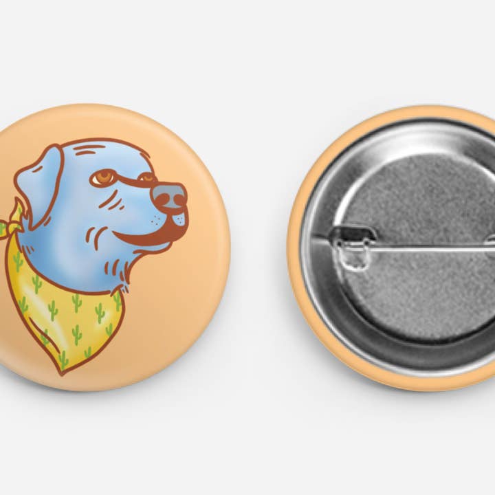 Bandana Dog Labrador Button Pin for wholesale by Heirloom Design Co.