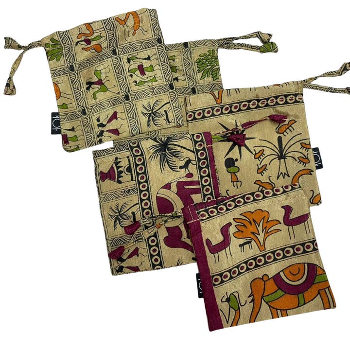 House of Kraft - Wholesale Gift Bag Set/Pack - Gift Pouches | Upcycled Silk Pouch | Pack Silk Gift Pouch43