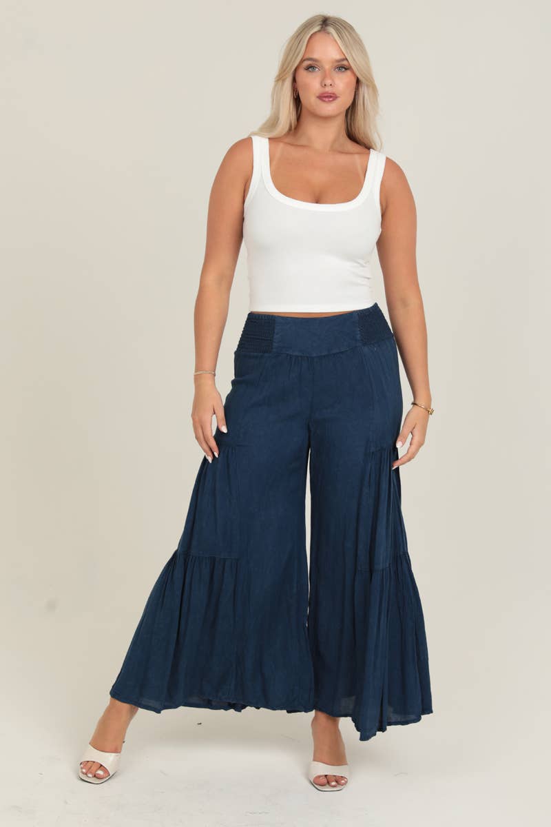 ANGIE - Wholesale Pants - Women's - B3690-ASIS WIDE LEG PANTS WITH V YOKE WAIST BAND21