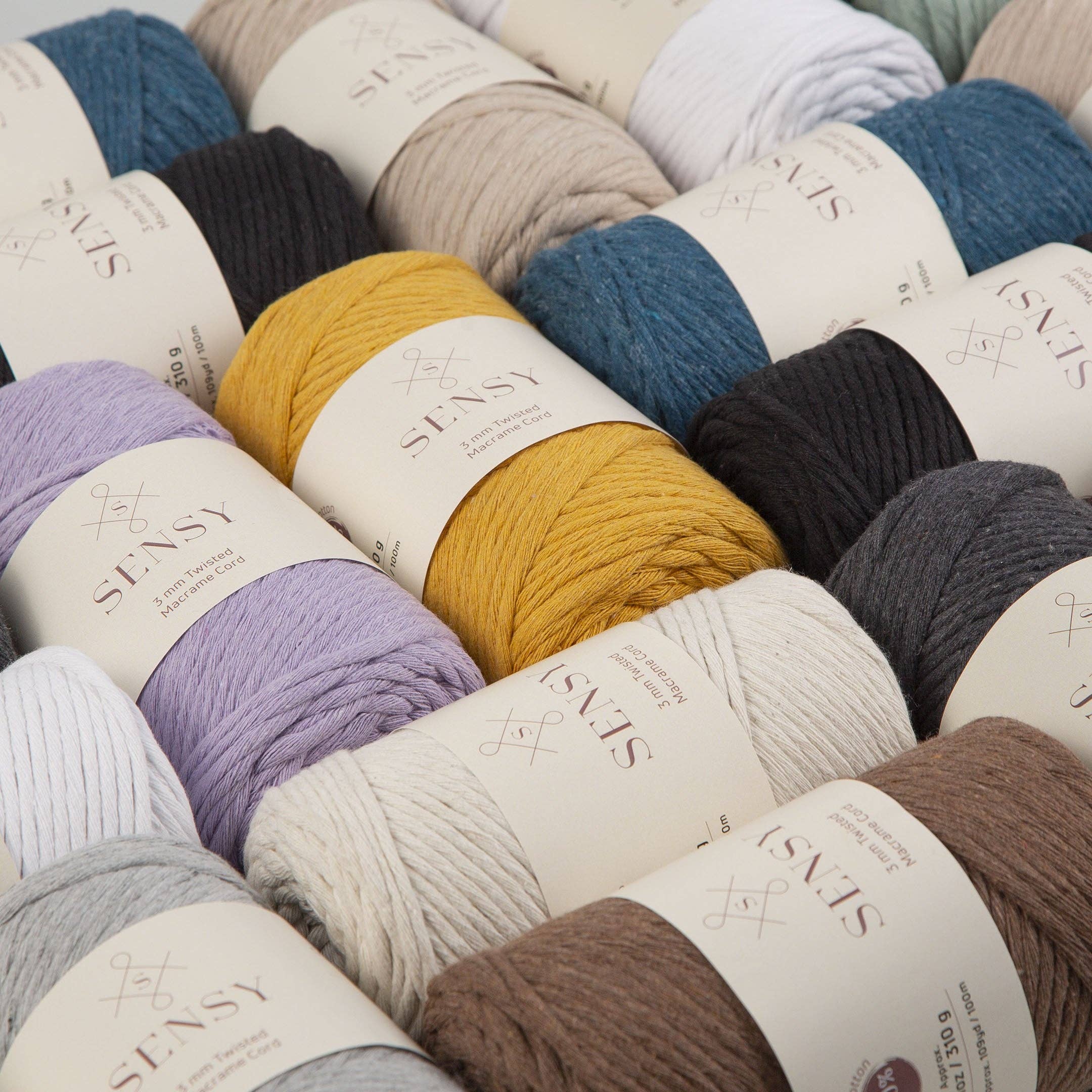 Sensy - Wholesale Yarn - Sensy Premium 3mm - 109 Yards 100% Recycled Cotton Single Strand Macrame Cord28