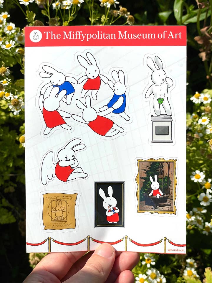 Art History Miffy Sticker Sheet for wholesale by coralroot