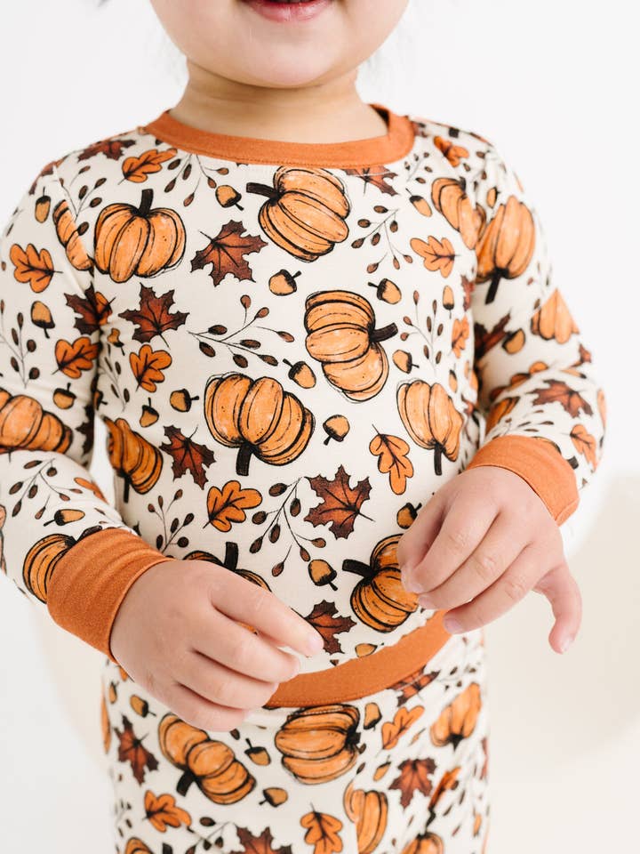 Little One Shop - Wholesale Top & Pant Set - Kids - Pumpkin Harvest Bamboo Set5