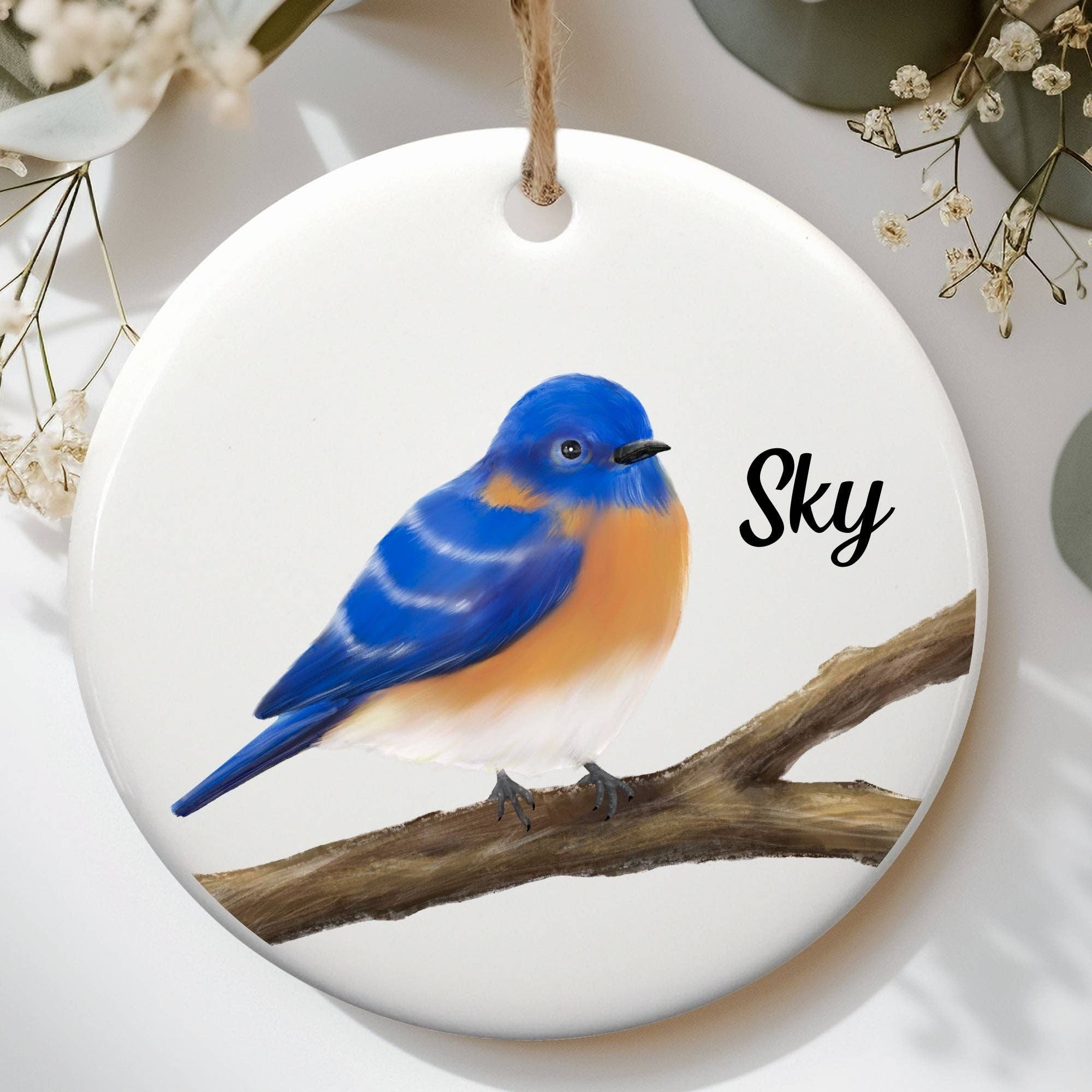 MerikaArt - Wholesale Ornament - Bluebird Ceramic Ornament3