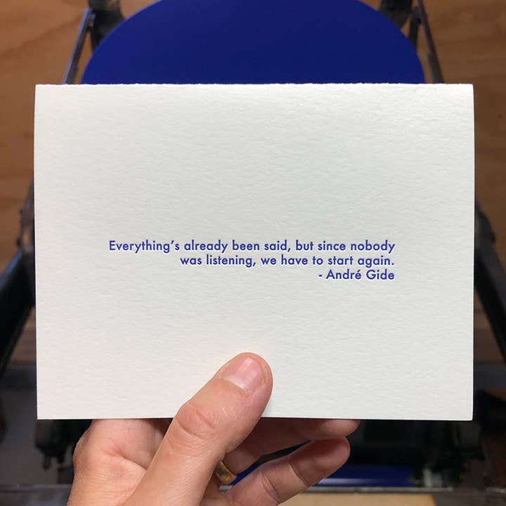 André Gide - Everything (Letterpress Greeting Card) for wholesale by Willowcrest Press