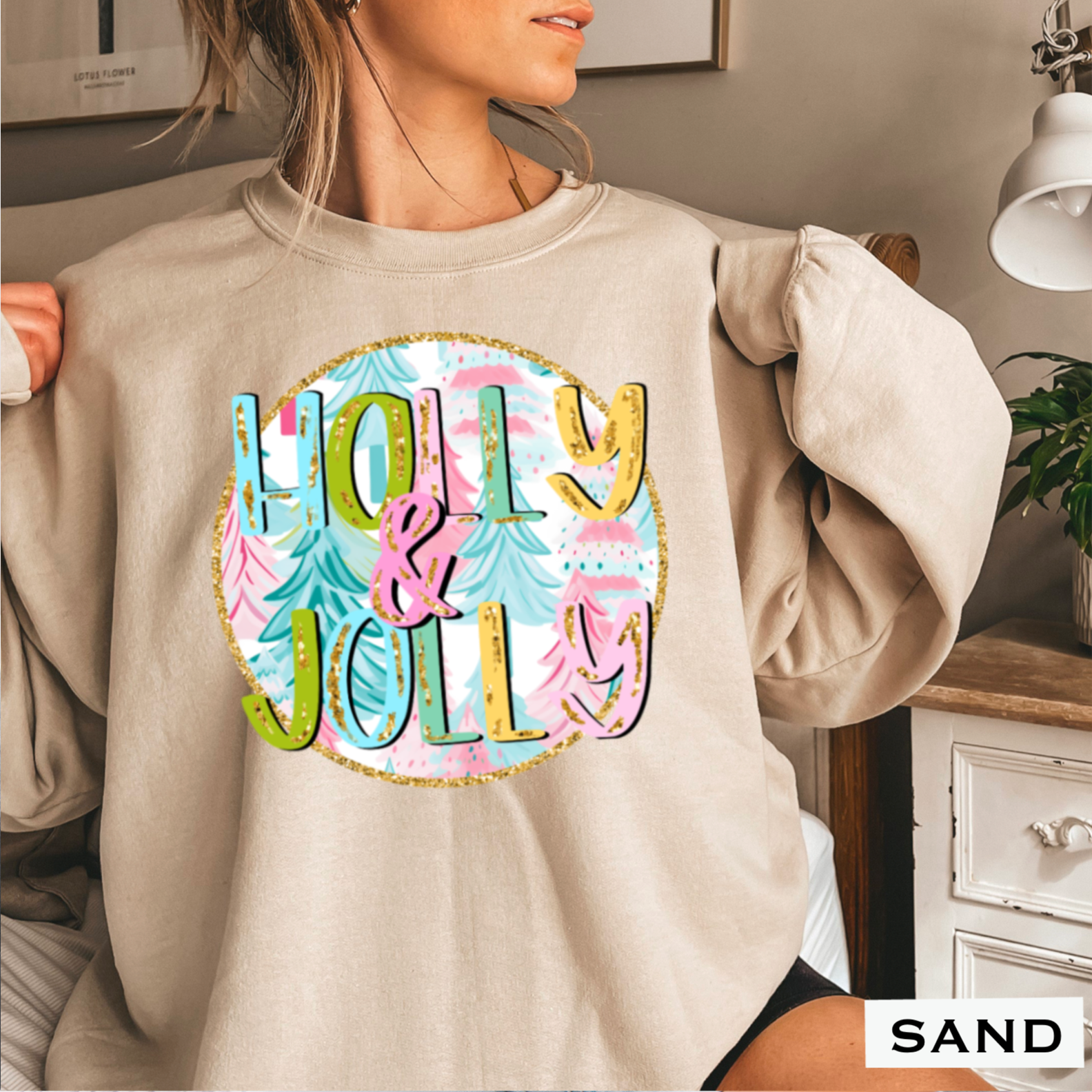 Shoppe SHC – wholesale Graphic sweatshirt – Women’s – Holly And Jolly Christmas Graphic Sweatshirt Women’s8