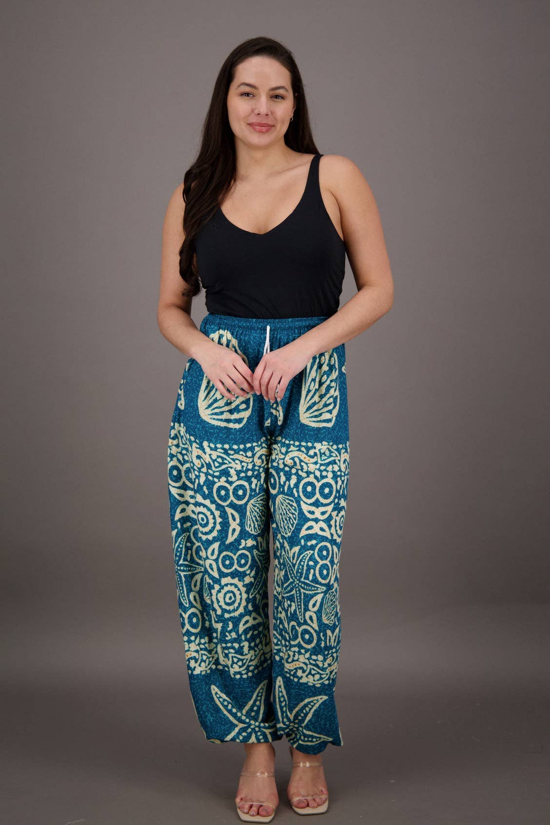 Colores surtidos Pantalones de resort con estampado de estrellas de mar y estrellas de mar THP-9172 de venta al por mayor en Faire4