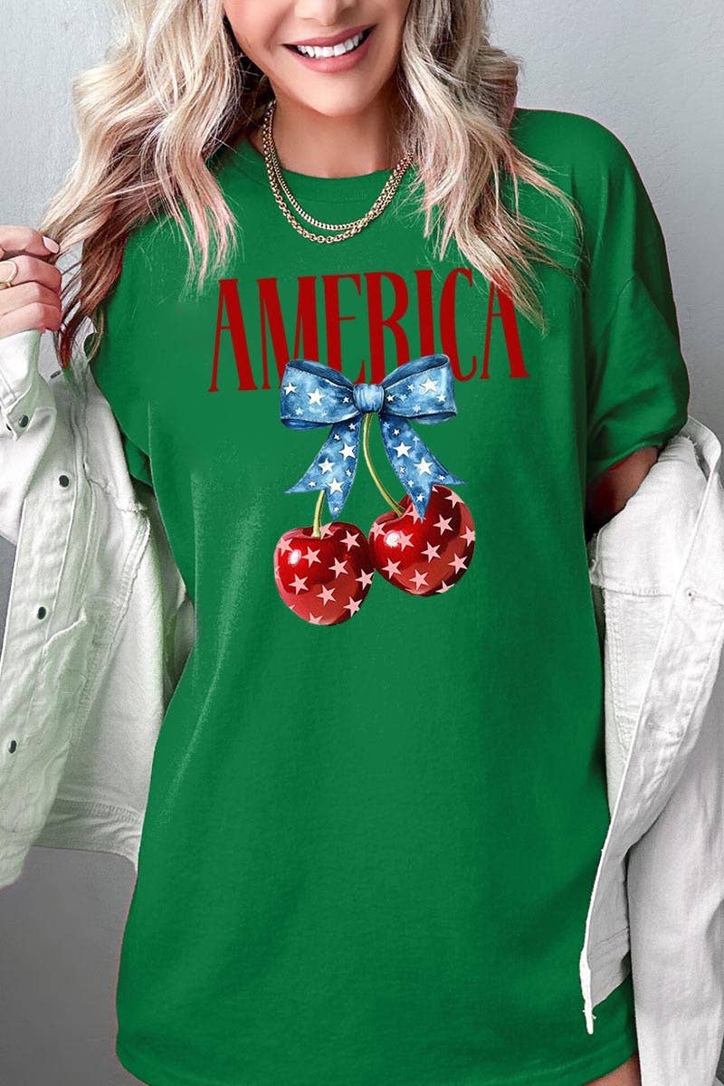 COLORBEAR - Wholesale T-Shirt (Graphic) - Women's - America Cherries Graphic Heavy Cotton Tee11