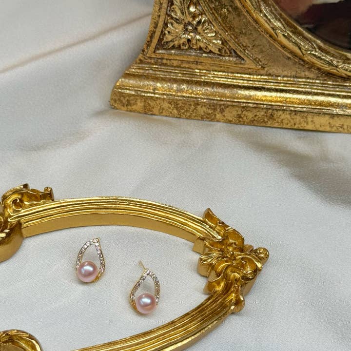 Rosa Pärla Elegans skimrande Örhängen för wholesale av Ninemoo