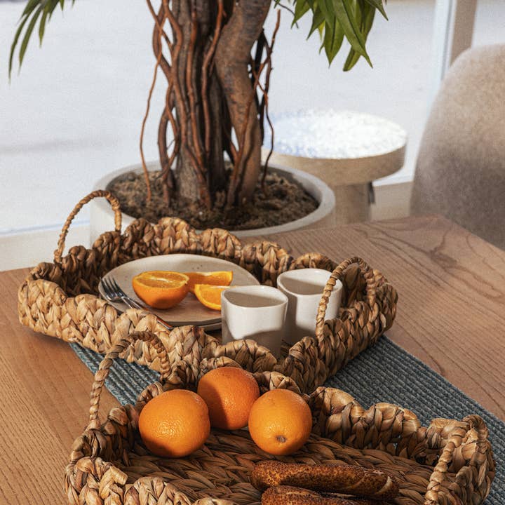 Koza Home Meander Water Hyacinth Rectangular Tray Set of 2 for wholesale by Biggbrands GmbH