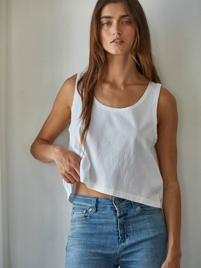 L8751 | Knit Cotton Scoop Neck Sleeveless Tank Top for wholesale by By Together