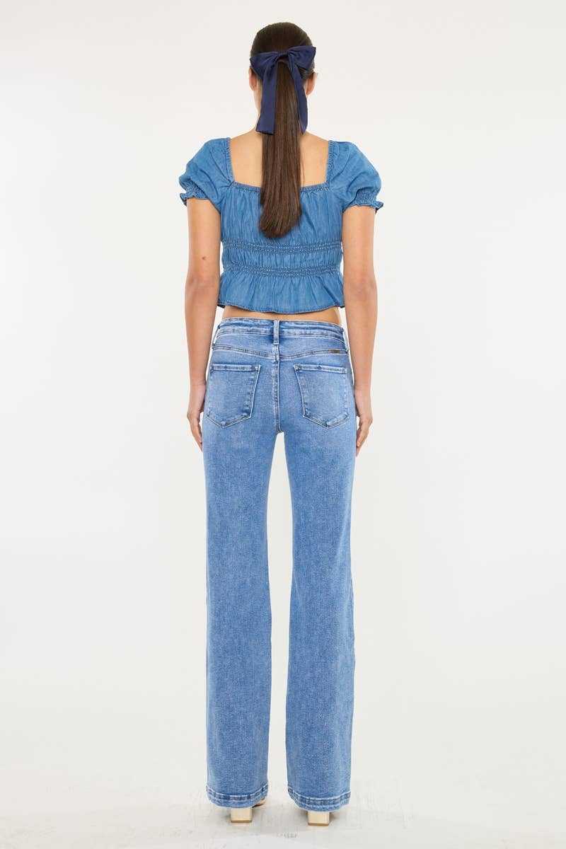 MEDIUM OPEN PACK HIGH RISE WIDE LEG FLARE JEANS-KC20024M for wholesale on Faire6