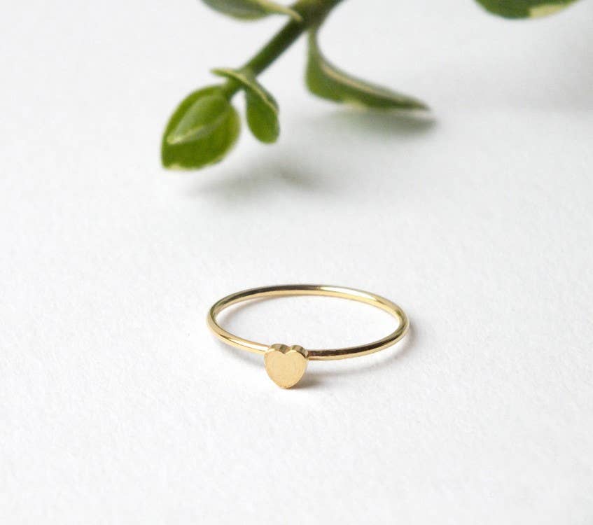 Thévy Guex - Wholesale Band/Stacked Ring - 24k gold plated minimalist mini heart ring1