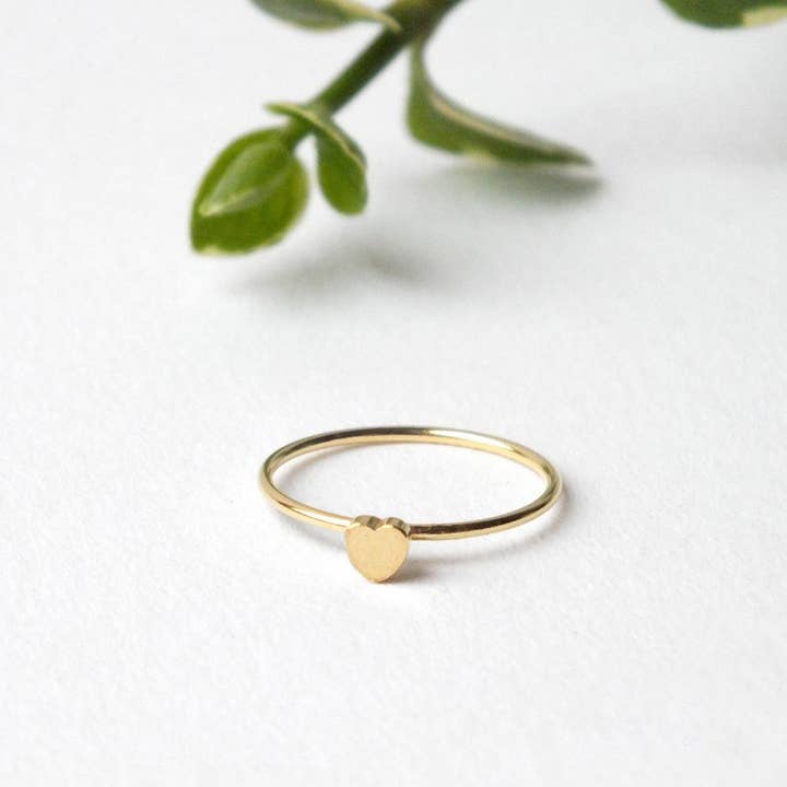 Thévy Guex - Wholesale Band/Stacked Ring - 24k gold plated minimalist mini heart ring1