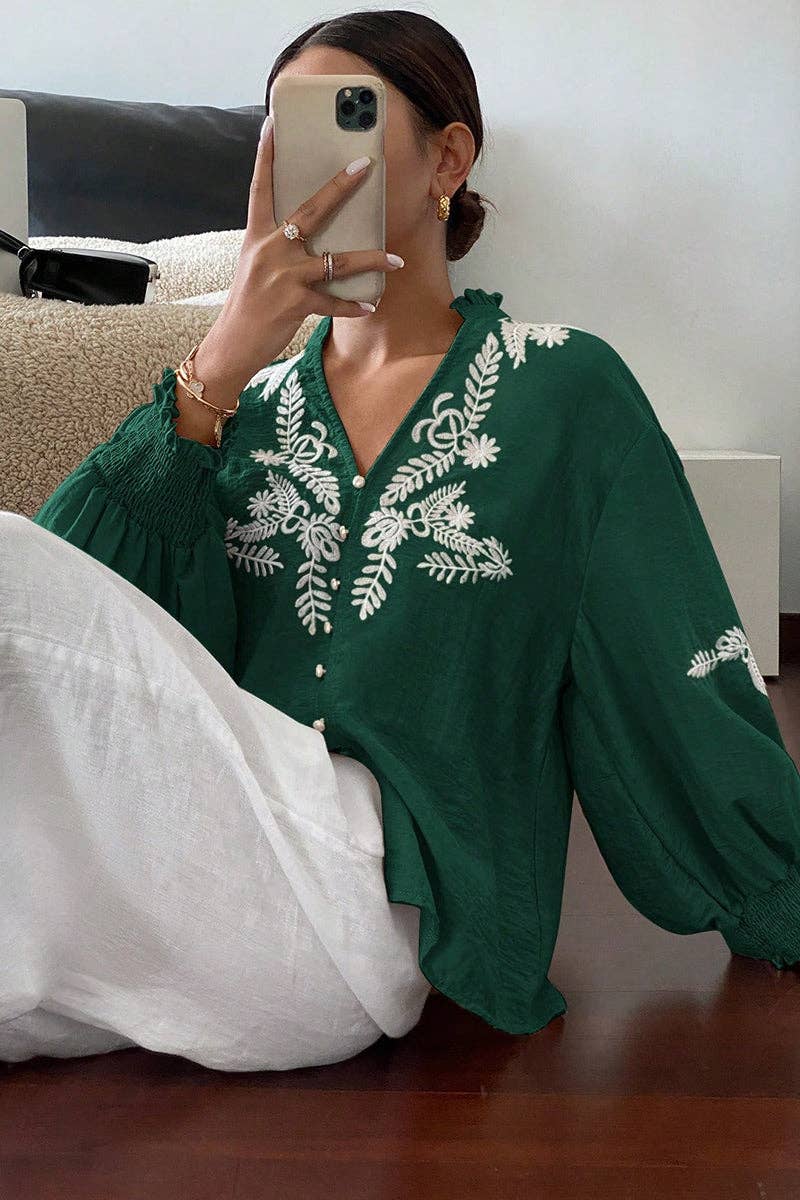 Mccolin – wholesale Buttoned-down shirt – Women's – Patterned Button-Down Blouse11