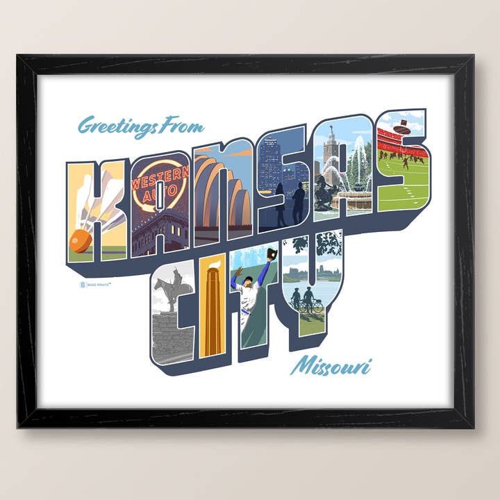 Saluti da Kansas City Print per la vendita all'ingrosso da parte di Bozz Prints