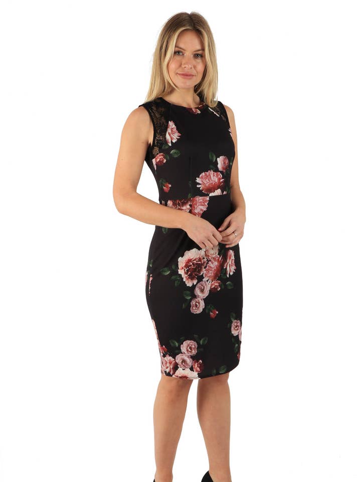 Floral Print Midi Dress for engroshandel hos Marina Kaneva