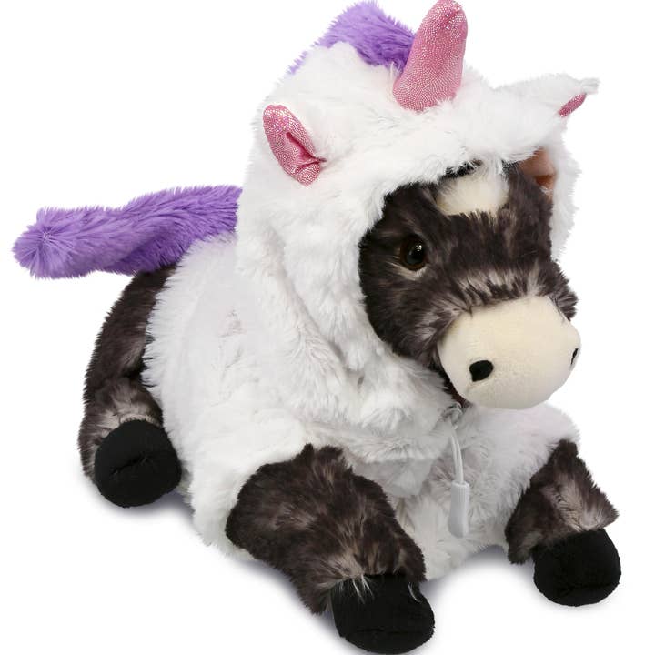 Plush Unicorn - Super Soft Plush - Lying Black Horse for wholesale by Cota Global