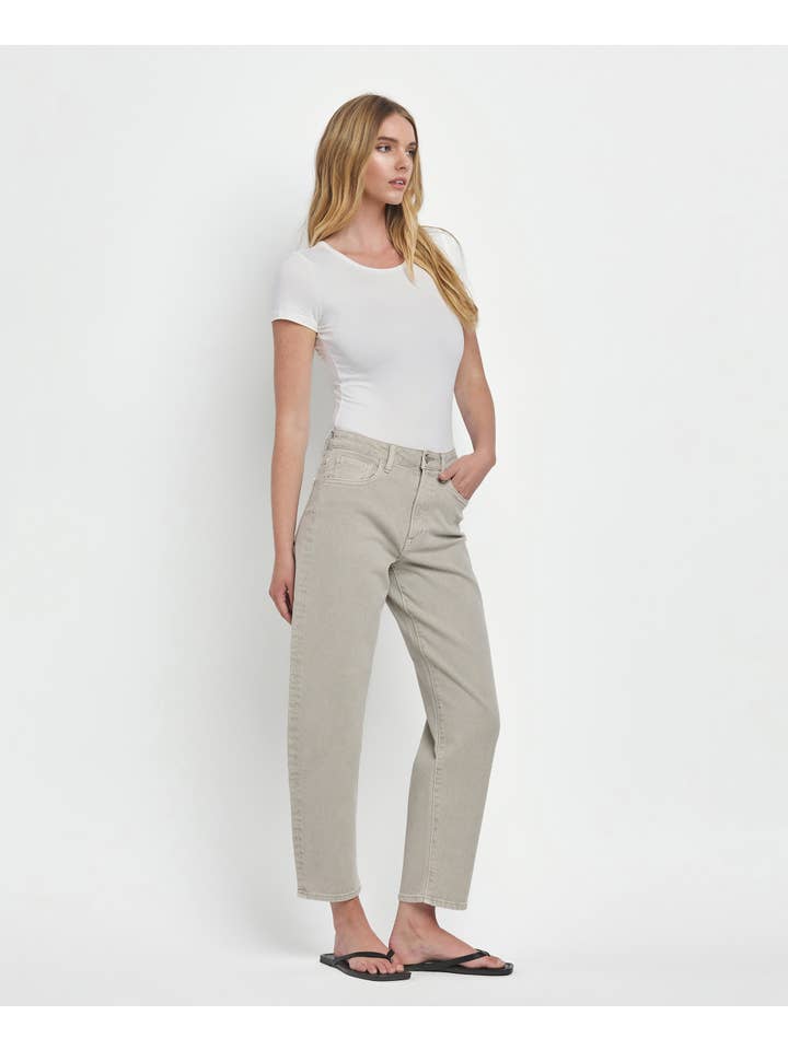 ROCK GREY SUPER HIGH RISE SLIM BARREL JEANS T6627RGR for wholesale on Faire5