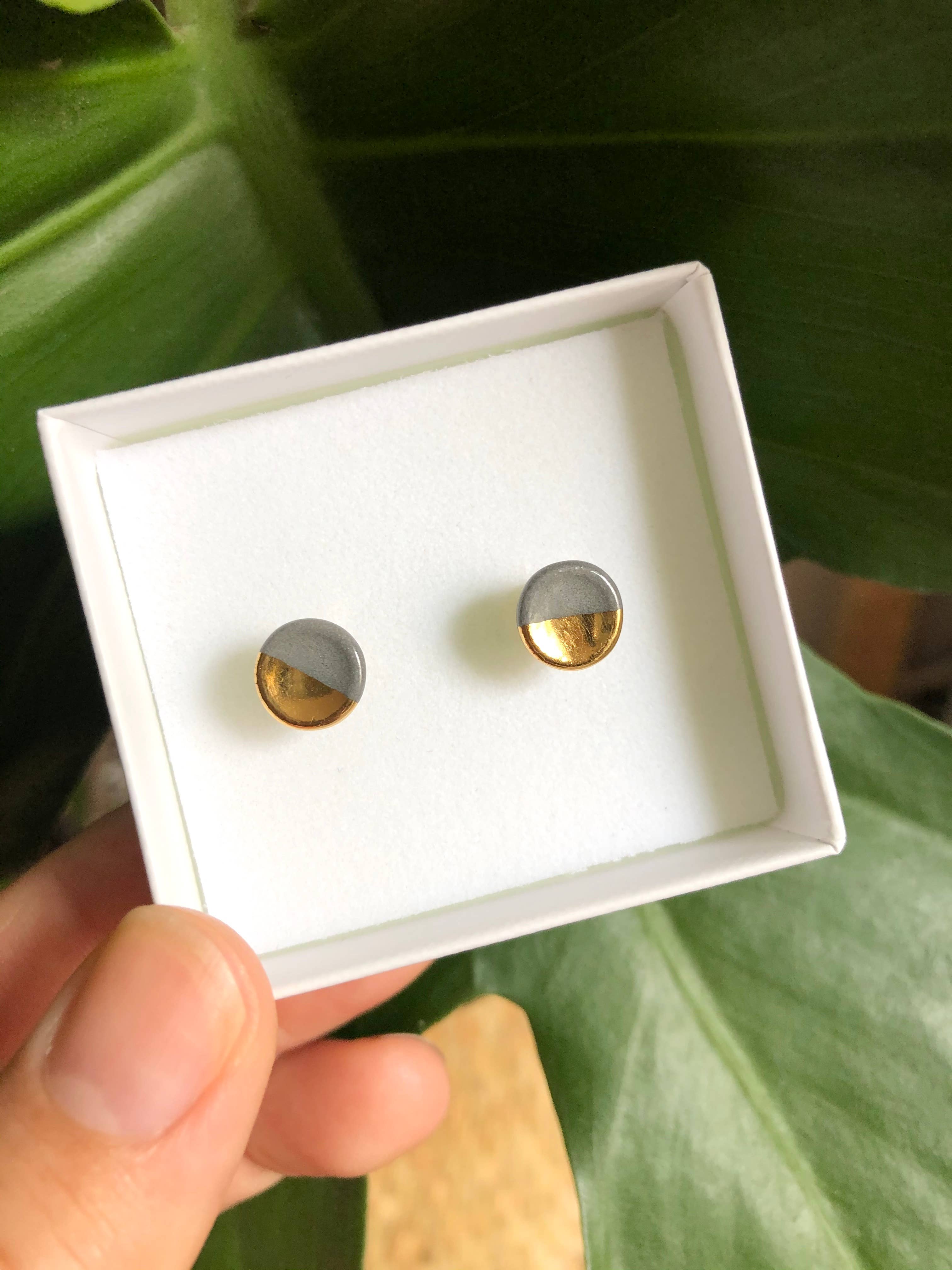 Mier Luo - Wholesale Stud/Post Earrings - Concave Dome Dipped Studs2