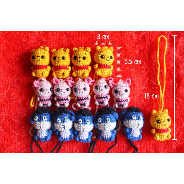 Anh2 LTD - Wholesale Car Decorative Charm - Women's - Crochet Winnie the Pooh Car Mirror Hanging, Cute Car Decor