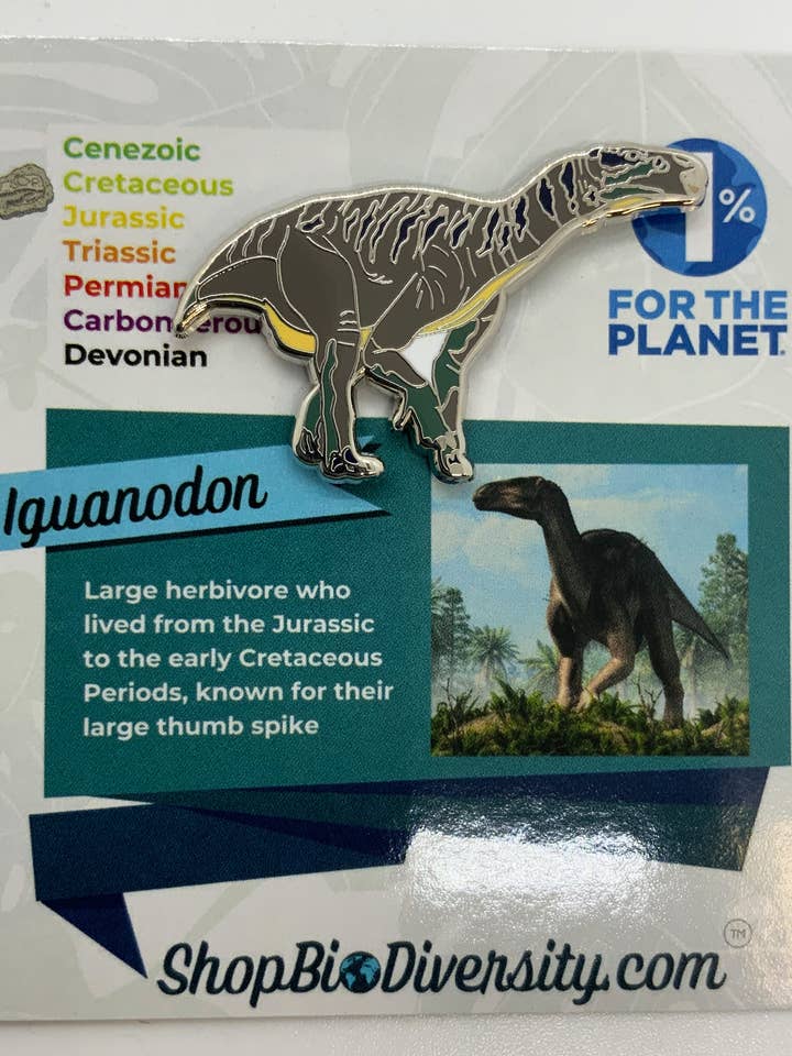 Alfinete de esmalte de dinossauro Iguanodon — Ecológico e Estiloso por atacado de Shop BioDiversity