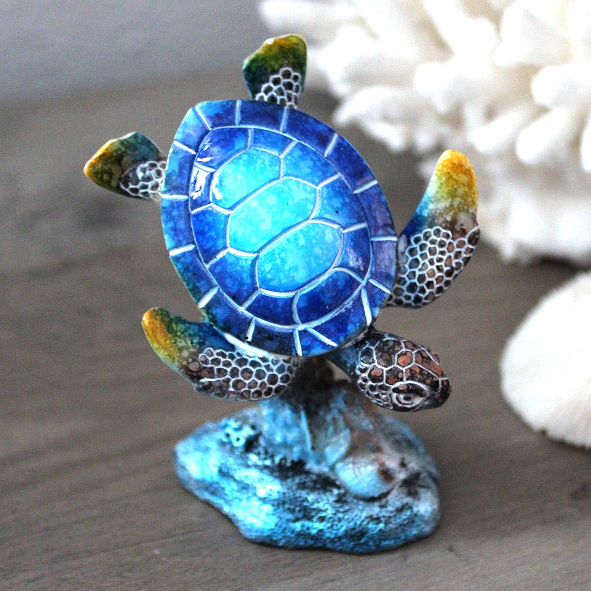 CB Home Collection - Wholesale Decorative Figurine - 3.5" Blue Sea Turtle Resin Figurines - 4 Assorted Designs4