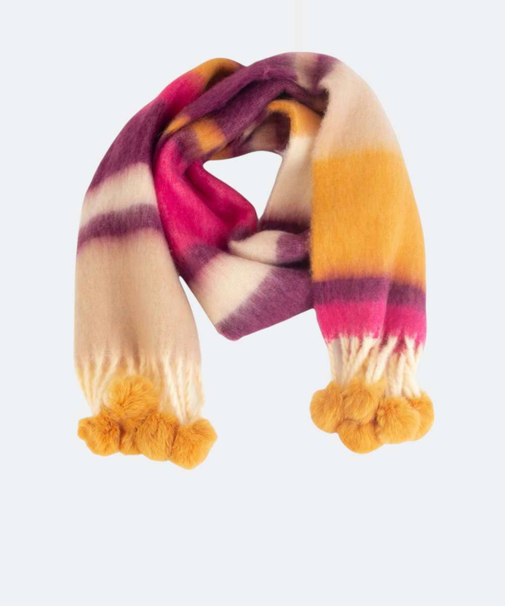 Kbas - Vente Écharpe – femme - ÉCHARPE EN MÉLANGE DE LAINE, COULEUR LILAS0