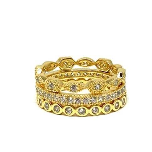 3 Stack Ring: Guld Vermeil (RG3/455) för wholesale av Athena Designs