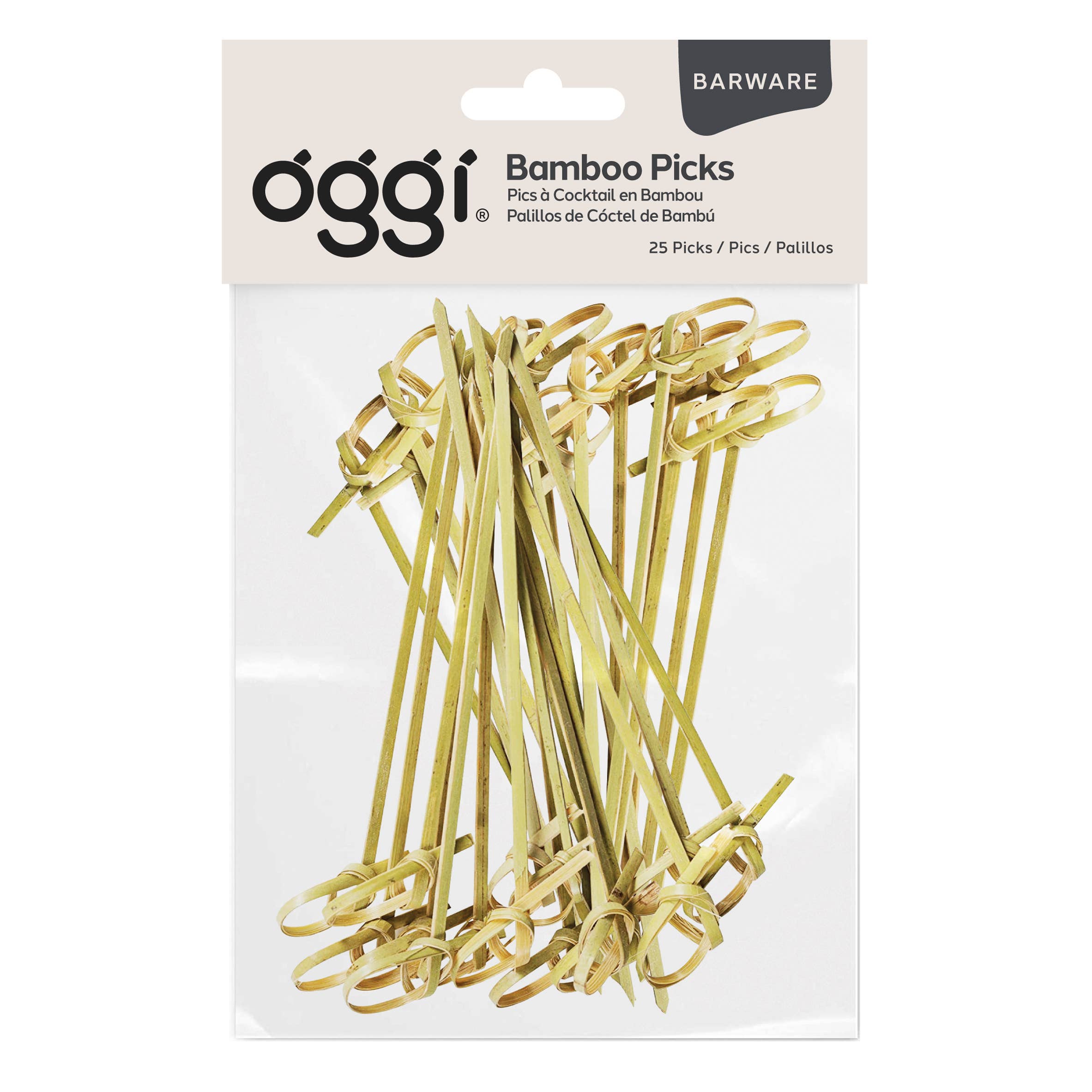 Oggi - Wholesale Cocktail Pick - Cocktail Picks 25 pc Bamboo - 4.25" / 11 cm6
