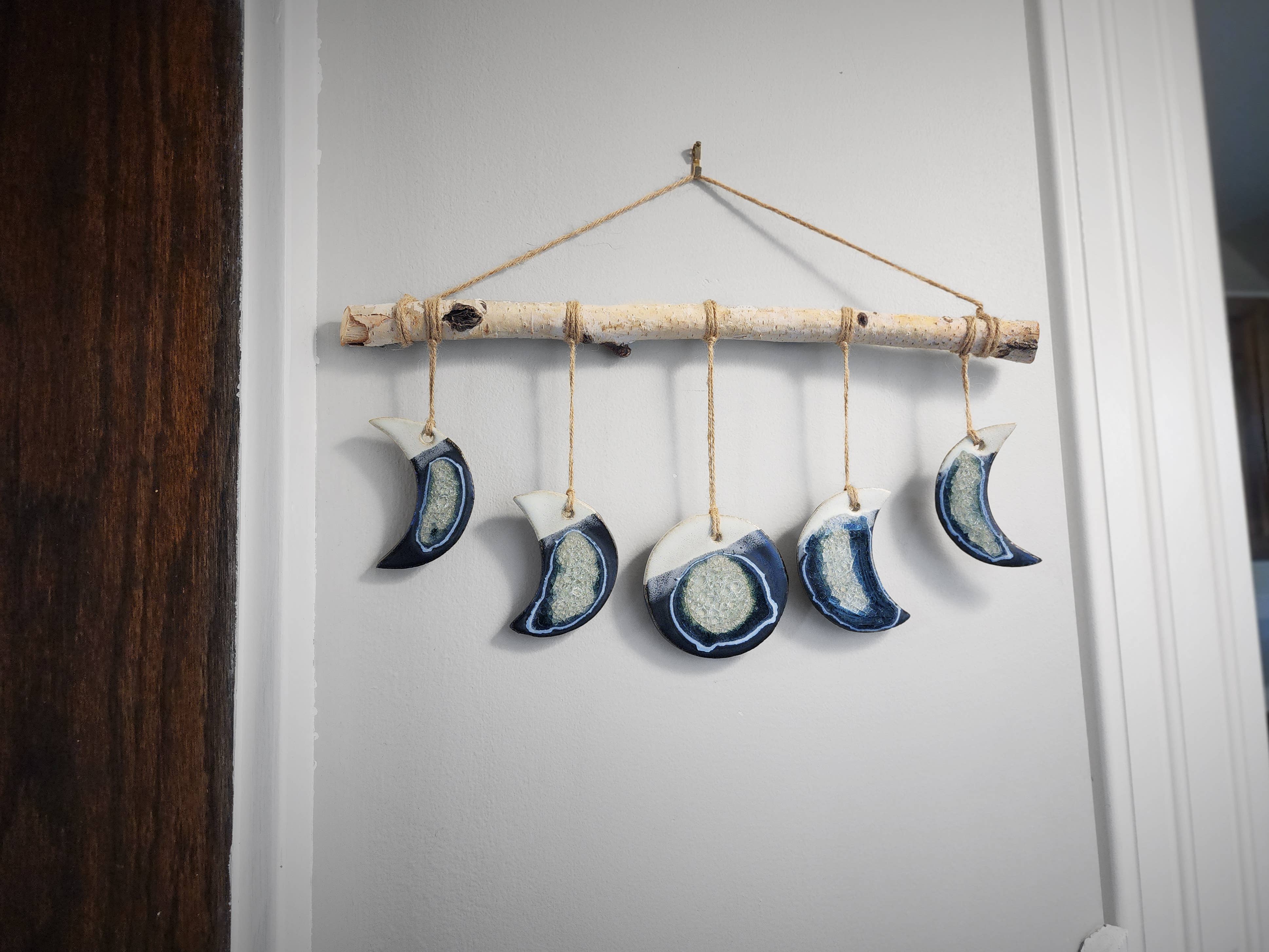 Dock 6 Pottery - Wholesale Wall Accent - Moon Phase Wall Hanging, Handmade Birch Wood Boho Decor6