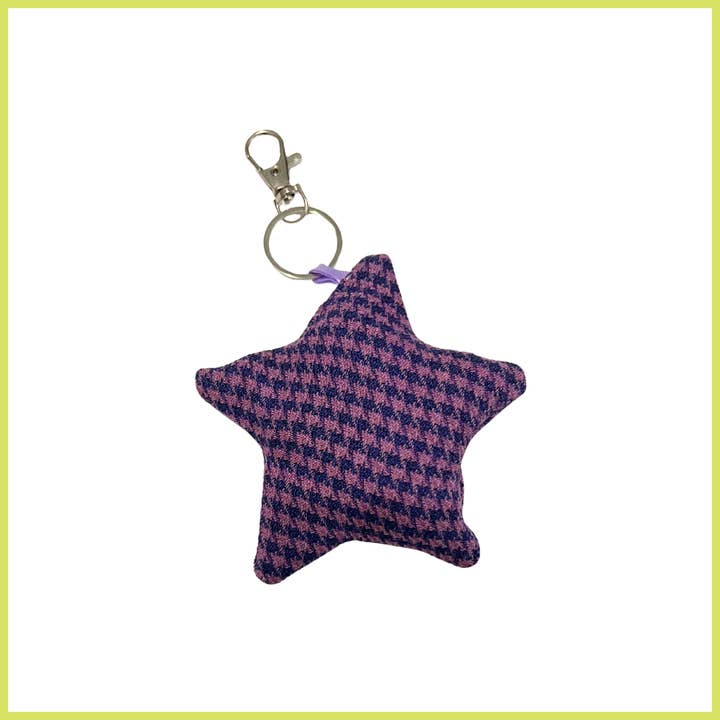 Purple Herringbone Bag Charm for wholesale by Trash Bandit NYC