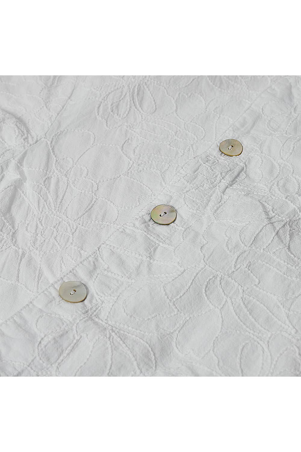 White 3/4 Sleeve Cotton Voile Embroidery Tunic - EC431 for wholesale on Faire2