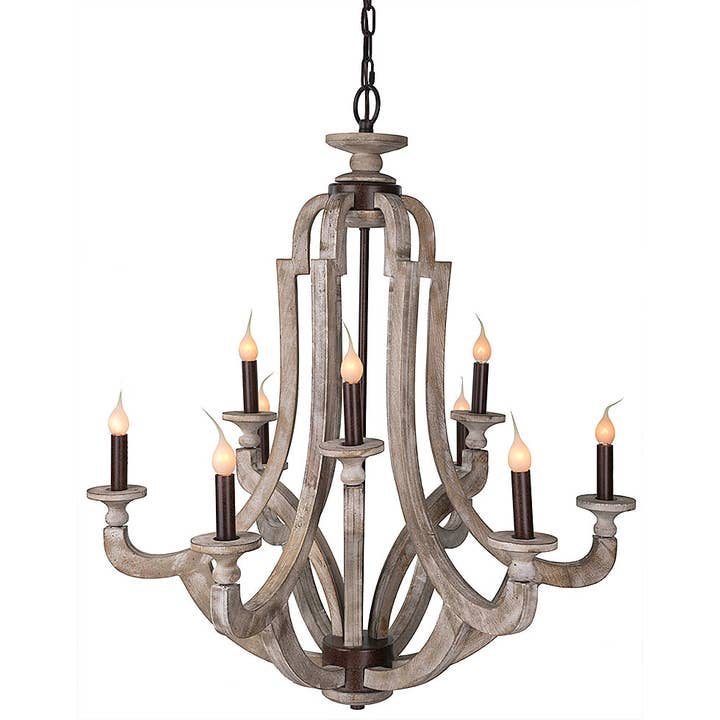 Transitional Wood Chandelier for wholesale by Provence Home