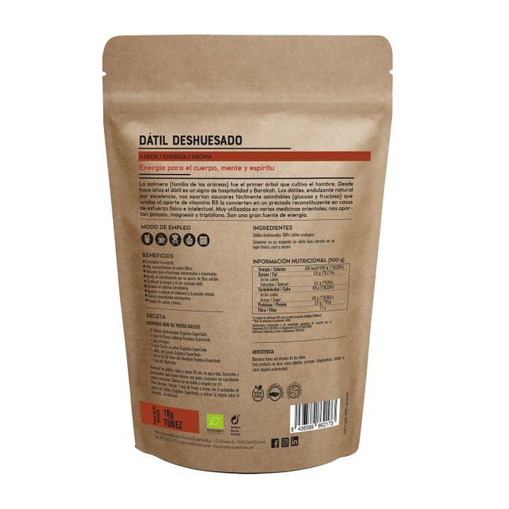 Orgánica Superfoods SL - Wholesale Oral Supplement/Vitamin - Organic Boneless Date - 1Kg1