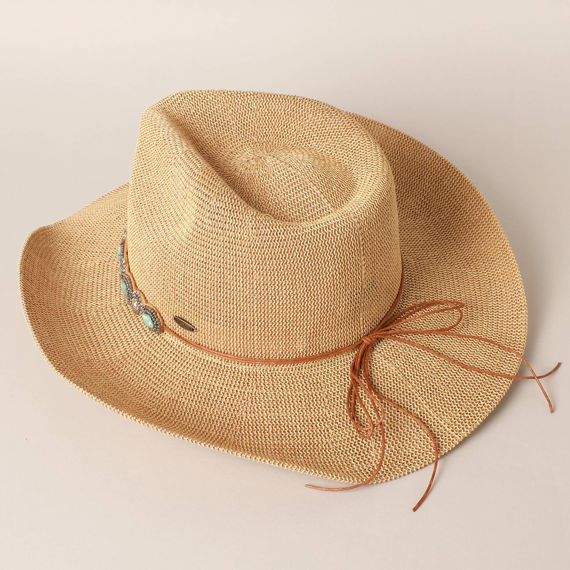 Fashion City - Vente Chapeau de cowboy – femme - Chapeau de cowboy Durango avec ceinture ornée de bijoux9