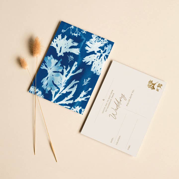 Kystbryllupsinvitationer & Konvolutter, Pakke med 10 for engroshandel hos Paper Birch