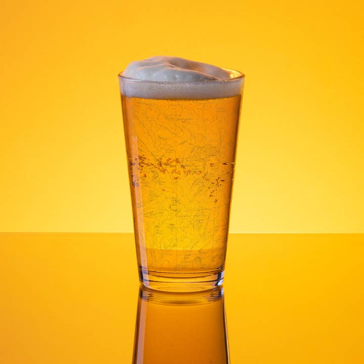 Park Service Apparel - Wholesale Cocktail/Liquor Glass - Mount Rainier Topographic Pint Glass