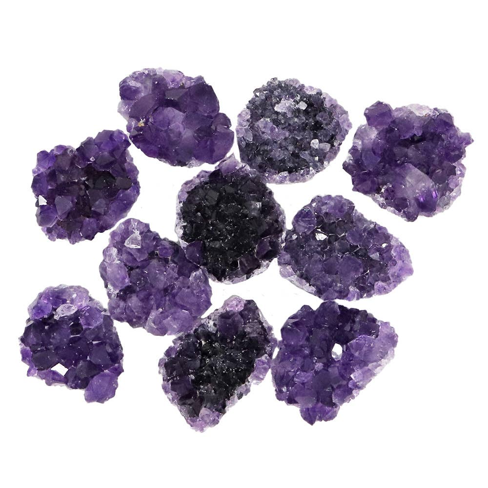 Natures Artifacts Inc - Wholesale Spiritual Stone/Crystal - Flat Back Amethyst Cluster Crystal (Grade A) Small7