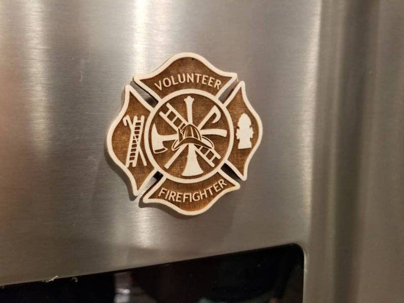 Volunteer Fire Dept Magnet - Firefighter Gift