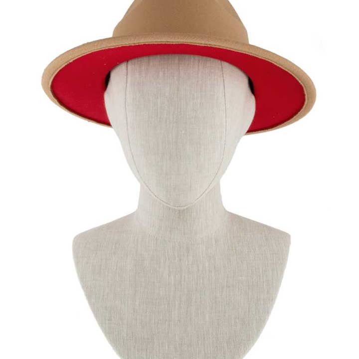 Shop Neighbors – Großhandel Fedora-Hut – Damen – Filzhut im Fedora-Stil mit unterem Akzent1